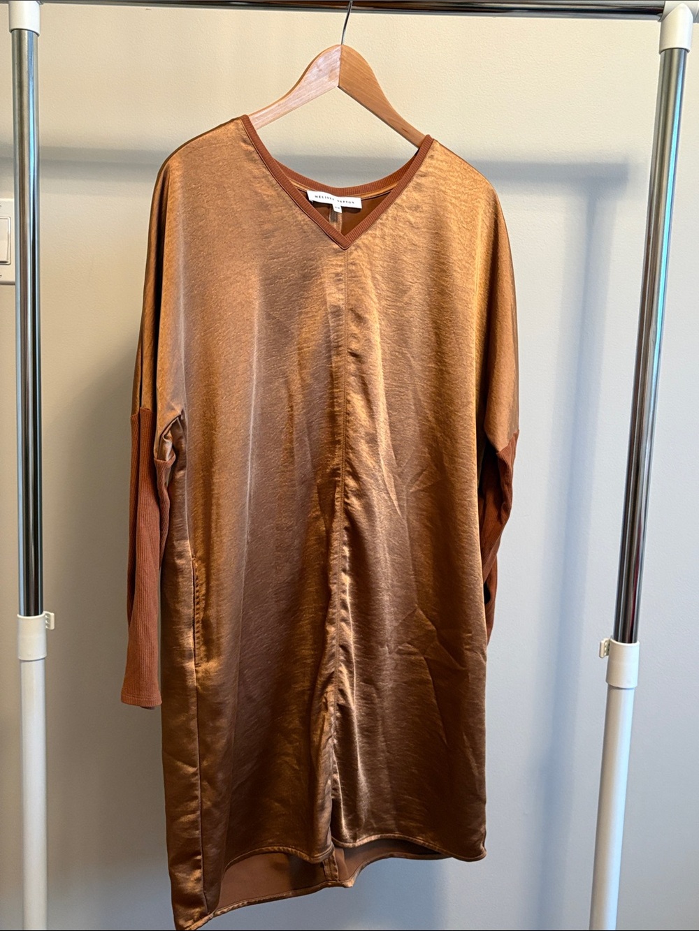 🇨🇦Melissa Nepton Copper Satin Long Sleeve Tunic